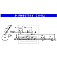 Ate Bremsschlauch 24516107753 für PEUGEOT