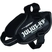 Julius-K9 14821, Hund, Westengeschirr, Mini-Mini/S, Schwarz, Einfarbig, 53 cm