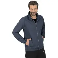 Trigema Trainingsjacke "Raglanjacke", Herren, Gr. XXL, blau (jeans, melange), Single Jersey, 100% Baumwolle, lang, Jacken Trainingsjacke