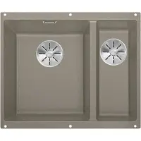 BLANCO SUBLINE 340/160-U Unterbauspüle / SILGRANIT / Muskat / Hauptbecken links / Stopfen