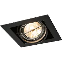 QAZQA - Design Einbaustrahler schwarz G53 111mm verstellbar - Oneon I Wohnzimmer I Schlafzimmer - Stahl Quadratisch - LED geeignet G53