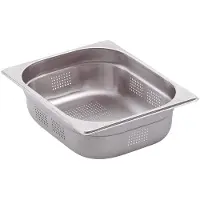 Bartscher Top Line GN 2/3 Behälter, Gastronormbehälter aus CNS 18/10, für dauerhaften gewerblichen Einsatz geeignet, Maße: 354 x 325 x 150 mm, 13 l, gelocht