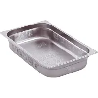 Bartscher Top Line GN 1/1 Behälter, Gastronormbehälter aus CNS 18/10, für dauerhaften gewerblichen Einsatz geeignet, Abmessung: 530 x 325 x 100 mm, gelocht