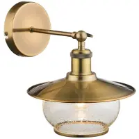 Globo Lighting Wandleuchte Metall bronzefarben, Glas, BxH: 220x280mm, AL: 290mm, exkl. 1x E27 60W 230V