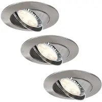 Paulmann Premium Einbauleuchten Set schwenkbar dimb.LED 3x8W 230V GU10 51mm Eisen gebürstet/Metall