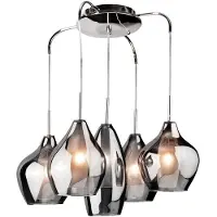 Azzardo Milano 5 Hängeleuchte Chrom 5-flammig G9 höhenverstellbar Ø 8-10 x 100 cm