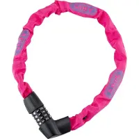ABUS Kettenschloss Tresor 1385/75 Neon – Zahlenschloss aus gehärtetem Stahl – 6 mm starke Vierkantkette – -Sicherheitslevel 6 – 75 cm – Pink