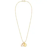 Elli Kette mit Anhänger "Halskette Kauri Muschel und Plättchen Kugelkette 925 Silber" Gr. 60, gold, Halsketten, Damen, ohne Stein, Silber 925 (Sterlingsilber), Kette mit Anhänger
