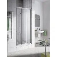 Kermi Gleittür IBIZA 2000 STD 10017, I2STD100171PK, Farbe: Silber Mattglanz Echtglas klar Clean