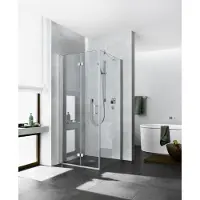 Kermi Pendel-Falttür DIGA 2SR 12020, DI2SR12020VPK, Farbe: Silber Hochglanz Echtglas klar Clean
