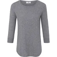 Peter Hahn Rundhals-Pullover aus Seide und Kaschmir grau, 38