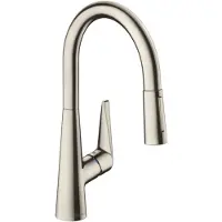 Hansgrohe Talis S M51 Einhebel-Küchenmischer 200, Ausziehbrause, 2-jet, sBox, 73851800, Farbe: Edelstahl-finish