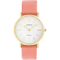 Oozoo Armbanduhr rosa Leder C9977 Vintage Series Damen Analog-Quarzuhr UOC9977