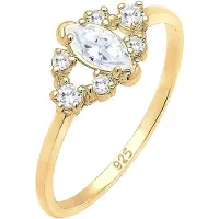 Elli Verlobungsring "Ring Verlobungsring Zirkonia Weiß 925 Sterling Silber" Gr. 54, gold, Fingerringe, Damen, 54, Silber 925 (Sterlingsilber), Verlobungsring