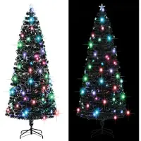 vidaXL Vorbeleuchteter Weihnachtsbaum mit Ständer und LED 240 cm Glasfaser
