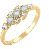 Elli Verlobungsring "Ring Labradorit Grau 925 Sterling Silber" Gr. 54, gold, Fingerringe, Damen, 54, Silber 925 (Sterlingsilber), Verlobungsring