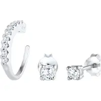 Elli Ohrstecker-Set "Ohrringe Ohrstecker Earcuff Zirkonia Set 925 Sterling Silber" Gr. 13, silber, Ohrringe, Damen, 13, Silber 925 (Sterlingsilber), Ohrstecker-Set