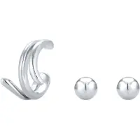 Elli Ohrstecker-Set "Ohrringe Ohrstecker Earcuff 2er Set 925 Sterling Silber" Gr. 11, silber, Ohrringe, Damen, 11, Silber 925 (Sterlingsilber), Ohrstecker-Set