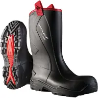 Dunlop Gummistiefel "Purofort+ Rugged full safety", Damen, Gr. 45, schwarz, Obermaterial: 100% Textilmaterial TEXMAT., Schuhe Gummistiefel