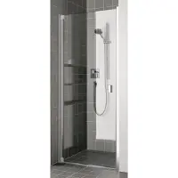 Kermi Pendeltür RAYA 1WL 09020, RA1WL09020VAK, Farbe: Silber Hochglanz Echtglas klar