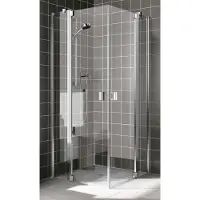 Kermi Eckeinstieg RAYA EPR 12020 - Halbteil rechts, RAEPR12020VAK, Farbe: Silber Hochglanz Echtglas klar
