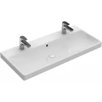 Villeroy & Boch V&B Möbelwaschtisch Avento 100x47cm, 2 HL, mit Überlauf, weiß
