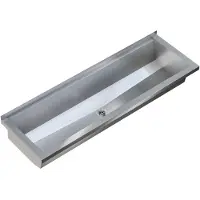 Kwc AR Waschrinne, PLANOX, Edelstahl, Wandmontage, 600x210x382 mm, o. Arm-bank