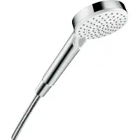 Hansgrohe Crometta, Handduschbrause mit Kopf, Chrom, Weiß, Wand