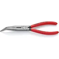Knipex Flachrundzange mit Schneide atramentiert mit angewinkelten Backen (Storchschnabelzange) - 2621200