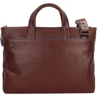 Piquadro Blue Square Special Schmale, ausdehnbare Laptoptasche dunkelbraun