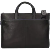 Piquadro Blue Square Special Schmale, ausdehnbare Laptoptasche schwarz