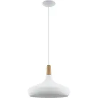 Eglo Pendelleuchte Sabinar 40 cm weiß mit Holzbraun