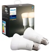 Philips Hue White E27 - Smarte Lampe A60 Doppelpack - 800, Intelligentes Leuchtmittel, Bluetooth/Zigbee, Weiß, LED, Kunststoff, E27