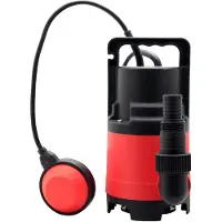 Grafner Schmutzwasserpumpe Pumpe 400 Watt bis 8000 l/h Förderleistung, Ø25mm Fremdkörper, Schwimmschalter, Tragegriff, Universalanschlüsse, Schmutzwasser Tauchpumpe