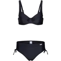 LASCANA Bügel-Bikini , Damen, Gr. 40, Cup G, schwarz, Polyamid, unifarben, Bikini-Sets Bügel-Bikini, mit seitlich geraffter Bikinihose, Topseller