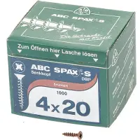 Spax SENKMULTIKOPF KREUZSCHLITZ Z2 VOLLGEWINDE BRUENIERT 1000ST 4x20