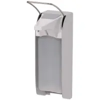 Ophardt hygiene ingo-man plus IMP Seifen-/Desinfektionsmittelspender, Klassischer Flüssigspender zum Dosieren, Kurzer Bedienhebel, Edelstahl, geschliffen, T E/24