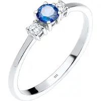 Elli Silberring "Ring Verlobungsring Zirkonia Saphirblau 925 Silber" Gr. 52, silber, Fingerringe, Damen, 52, Silber 925 (Sterlingsilber), Silberring