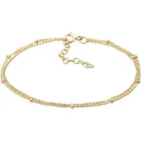 Elli Armkette "Armband Kugeln Layer Kettchen Basic 925er Silber" Gr. 16, gold, Armbänder, Damen, Silber 925 (Sterlingsilber), Armkette