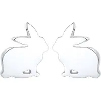 Elli Paar Ohrstecker "Ohrringe Ohrstecker Kinder Hase 925 Sterling Silber" Gr. 8, silber, Ohrringe, Damen, 8, ohne Stein, Silber 925 (Sterlingsilber), Paar Ohrstecker