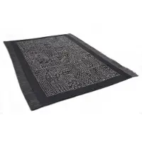 Die Hauskunst 1100000002199 "Taama" Gr. 32, schwarz, B:60cm H:4mm L:180cm, Baumwolle, Jute, Teppiche, 1100000002199, Flachgewebe, handgewebt, mit Fransen