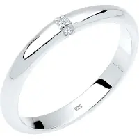 Elli DIAMONDS Ringe - Ring Diamant 0.045 ct. Klassik Verlobung 925 Silb - Gr. 52 MM - in Weiß - für Damen