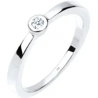 Elli DIAMONDS Verlobungsring "Ring Diamant Weiß Brillantschliff (0.03 ct) 925 Sterling Silber" Gr. 54, weiß, Fingerringe, Damen, 54, Silber 925 (Sterlingsilber), Verlobungsring