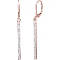 Elli Paar Ohrhänger "Ohrringe Stab lang mit 925 Silber, mit Kristallen von Swarovski" Gr. 47, rosa (rosegold), Ohrringe, Damen, 47, Silber 925 (Sterlingsilber), Paar Ohrhänger