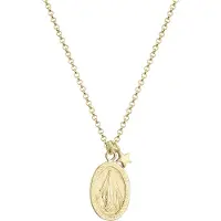 Elli Kette mit Anhänger "Marienbild Stern Glaube 925 Sterling Silber" Gr. 45, gold, Halsketten, Damen, 45, ohne Stein, Silber 925 (Sterlingsilber), L: 45, Kette mit Anhänger