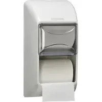 Katrin Toilettenpapierspender für 2 Rollen, Maße: 300 x 145 x 145 mm, ABS-Kunststoff, abschließbar, Farbe: weiß