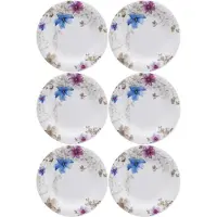 Villeroy & Boch Speiseteller "Speiseteller Mariefleur Gris Basic ø 26,8 cm 6er Set bunt", bunt, L:26,8cm, Speiseteller, Speiseteller