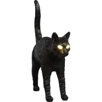 Seletti Jobby the Cat LED-Deko-Tischlampe, schwarz