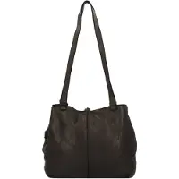 Harold's Leder Schultertasche Submarine Shopper Twin Black schwarz