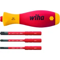 Wiha Schraubendreher mit Bithalter Set SoftFinish slimVario electric 4-tlg. mit slimBits 6,0mm